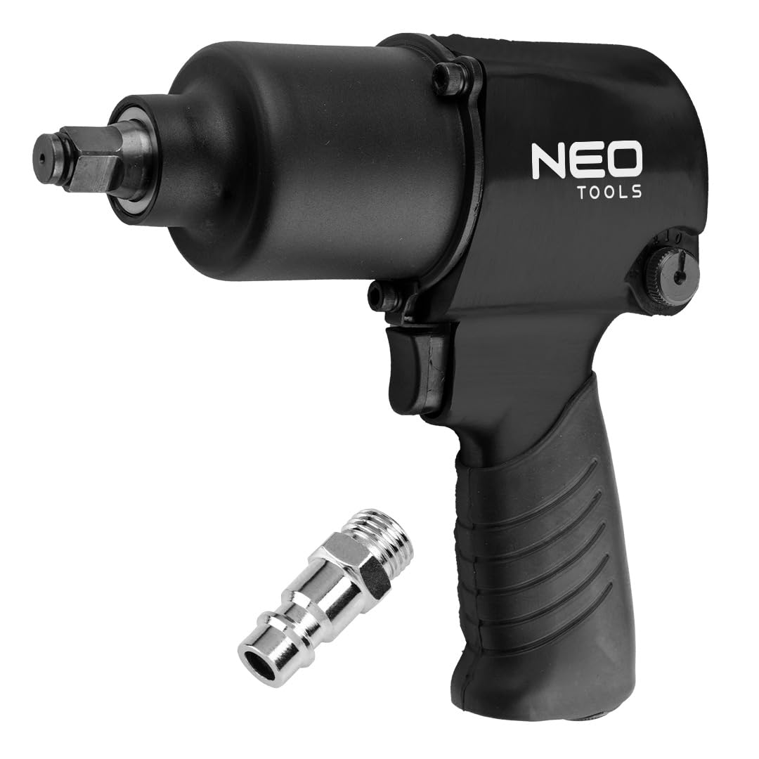 NEO TOOLS Llave de impacto neumática - Par máximo de 720 Nm. - Control de rotación en sentido horario/antihorario - Accionamiento cuadrado tamaño 1/2 - Llave de impacto robusta