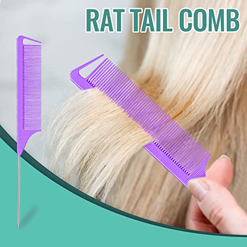 Tsmaddts 1000Pcs Hair Rubber Bands With Topsy Hair Tail Tools, 500Pcs (M) Clear Elastics Bands 500Pcs(S) Colorful Mini Hair Rubber Bands 2Pcs Hair Loop 1Pcs Rat Tail Comb #TOP3