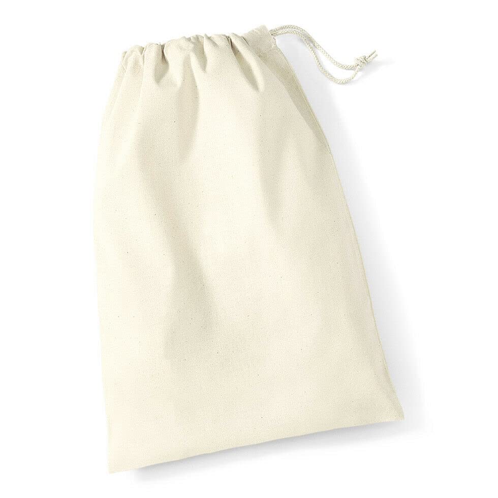 EliteKoopers Natural Plain Reusable Storage Laundry Bags Drawstring Bag Organiser For Storage Items (1Pcs Medium)
