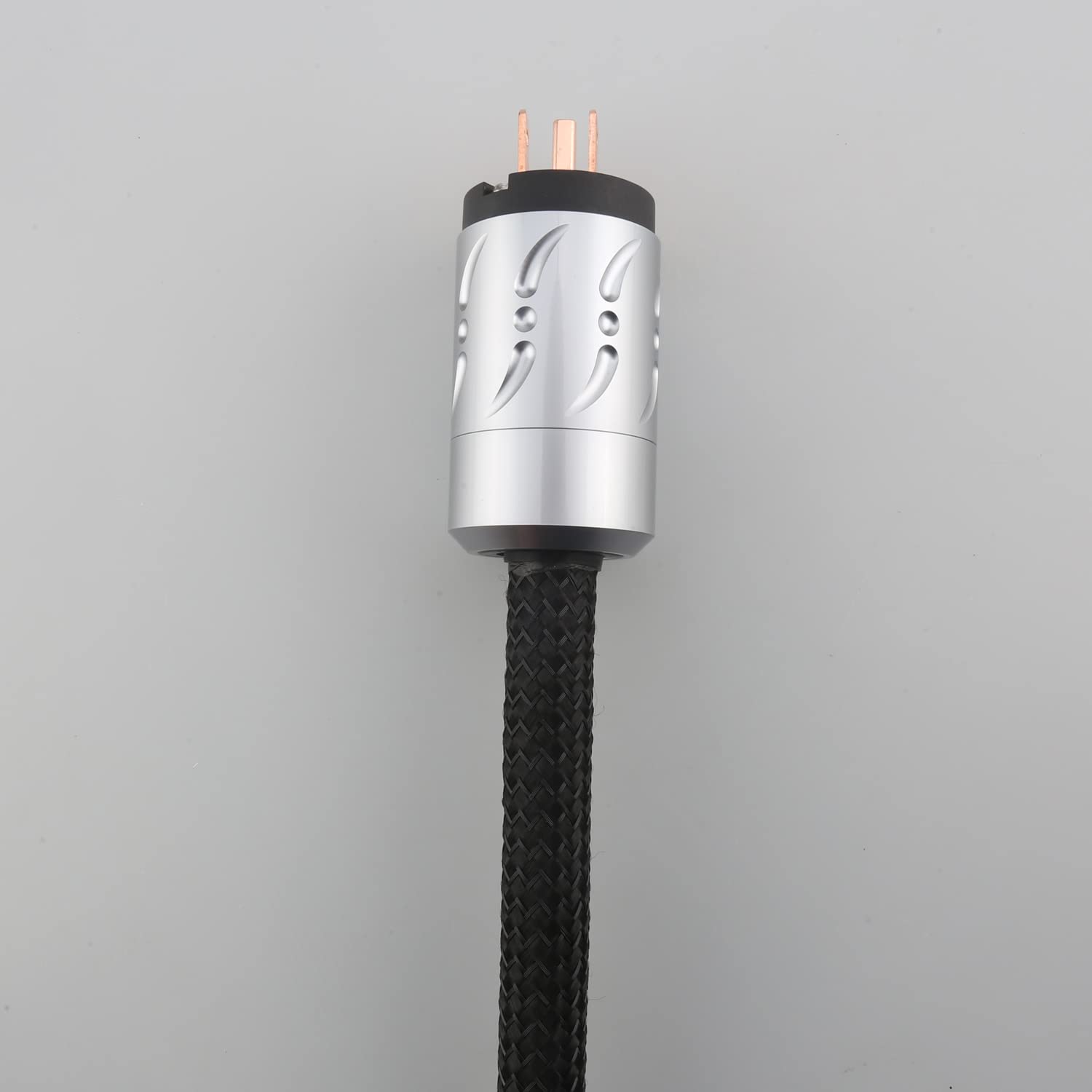 Viborg Audiophiles Netzkabel, 1,5 m, HiFi-Netzkabel, US-Wechselstrom, Hi-End-Netzkabel, 2 x 9 AWG, 16 Stück Multiplex-Kupfer, PTFE-Isolierung, Netzkabel mit US+IEC C15-Stecker