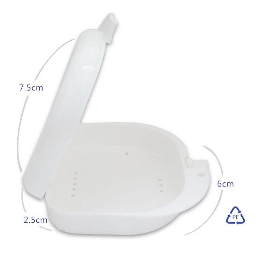 Generic Ventilate Dentures Retainer Mouthguard Brace False Teeth Storage Box - White/ Green/ Blue/ Pink/ Purple - white 1