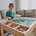 Papablic 2 in 1 Kid Activity Table with Large Storage for Older Kids Compatible with Lego Building Block for Boys Girls