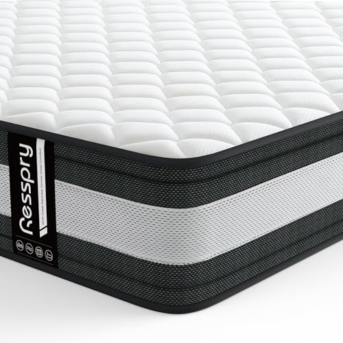 Resspry Double Mattresses,22 CM Hybrid Mattress With Breathable Memory Foam,Individually Pocket Spring,Pressure Relief,Mattress in a Box