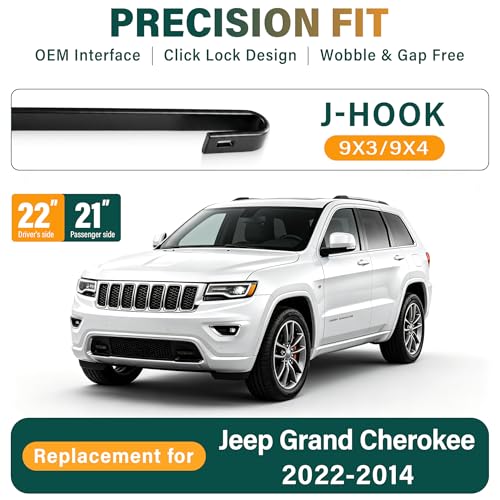 Image of Windshield Wiper Blades Replacement for Grand Cherokee 2014-2021,Original Equipment Replacement Front Rear Wiper Blade Set - 22 inch 21 inch 11 inch (Set of 3)