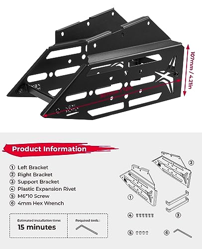 Image of KEMIMOTO Motorcycle Side Racks Luggage Saddlebag Support Carrier Storage Compatible with Sur Ron Light Bee X160 X260 Surron One Side Up to 10 Lbs Black