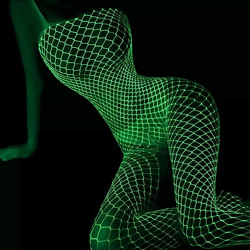 Littleforbig High Waist Night-Glow Fishnet Tights 2 Pairs of Mesh Net White Stockings4