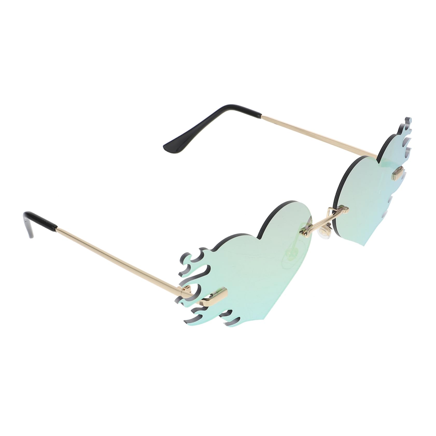 TOVINANNA Heart Shaped Sunglasses Unique Decorative Rimless Eyeess for Photography Party Masquerade
