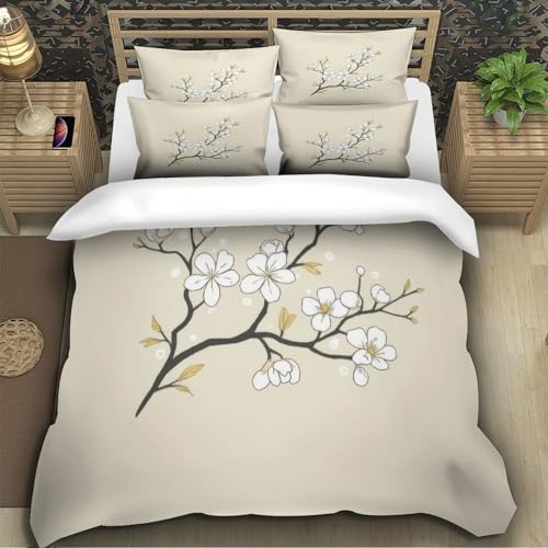 Parure de lit en microfibre de qualité supérieure coloris crème texturé doux