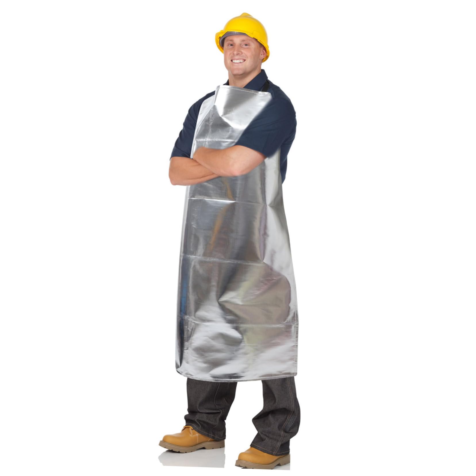 NUOBESTY Feuerfeste Schürze Verstellbar, Ölbeständig, aus Aluminiumfolie | Silberfarben, Kunststoff, Schützt Kleidung und Haut vor Funken, Spritzern und Verbrühung Zufällige Farbe