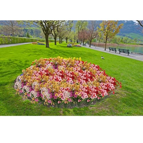 20 Bundles Artificial Flowers for Outdoors UV Resistant No Fade Fake Plastic Flowers Decoration Faux Plastic Greenery Garden Indoor Home Yard Kitchen Office Wedding Porch Window Bo image 3