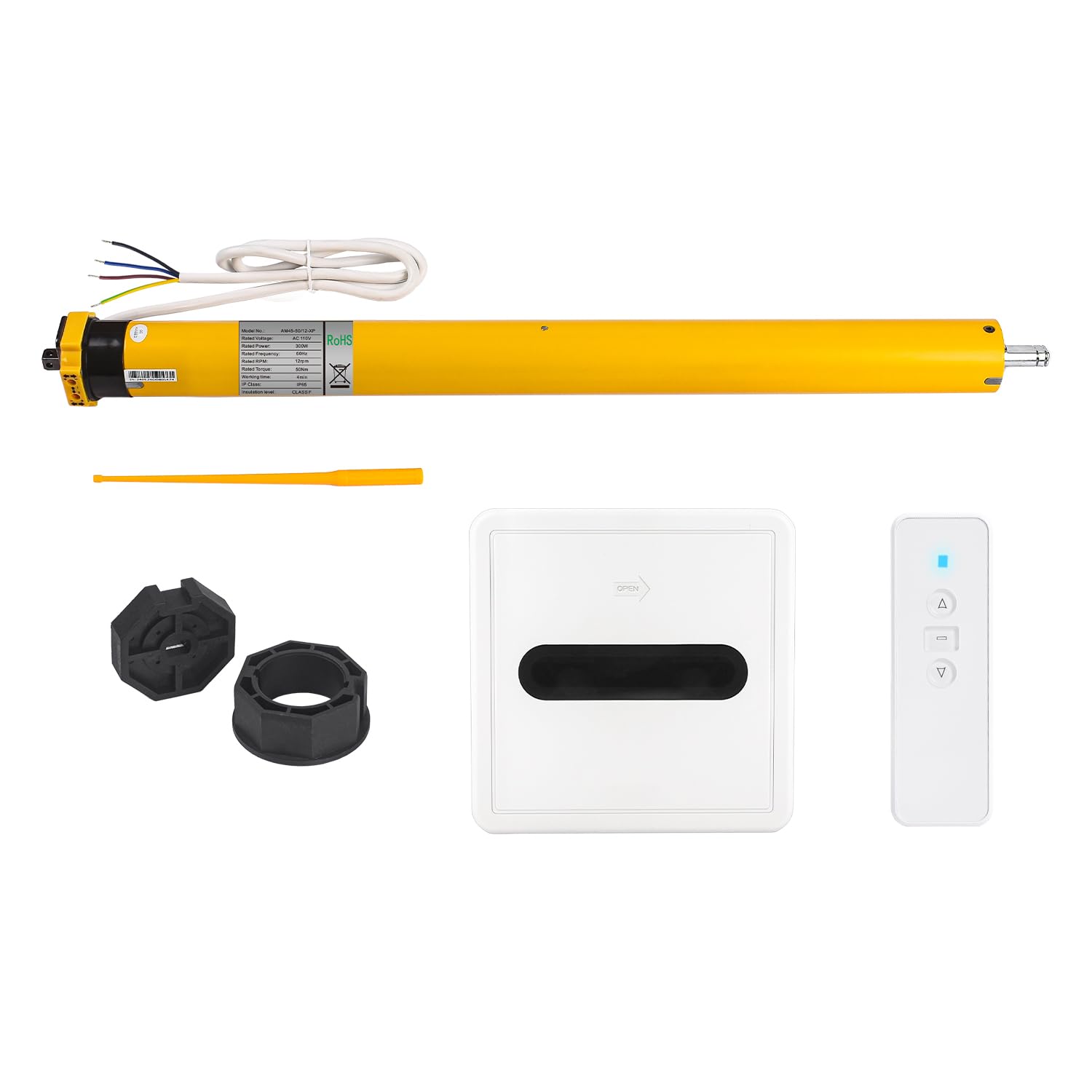 AM45 Electric Retractable Awning Motor for Motorized Retractable Awning for 2.75"(70mm) Octagon Aluminum Tube，Patio/Pergola Awning Shade Blinds，DIY