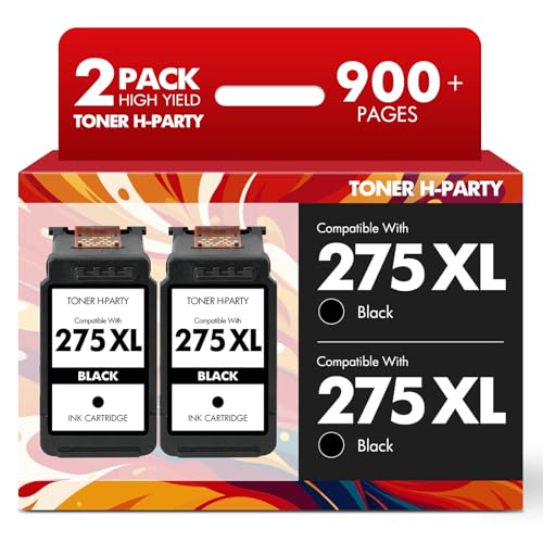 Image of 275 275XL PG-275XL TR4720 TS3722 Black Ink Cartridges for Canon Printers | Replacement for Cannon PG-275 PG275 PG 275 XL PIXMA TR4700 TS3722 TS3700 TR4722 TS3522 TS3720 TS3500 TS3520 (2 Pack, Black*2)