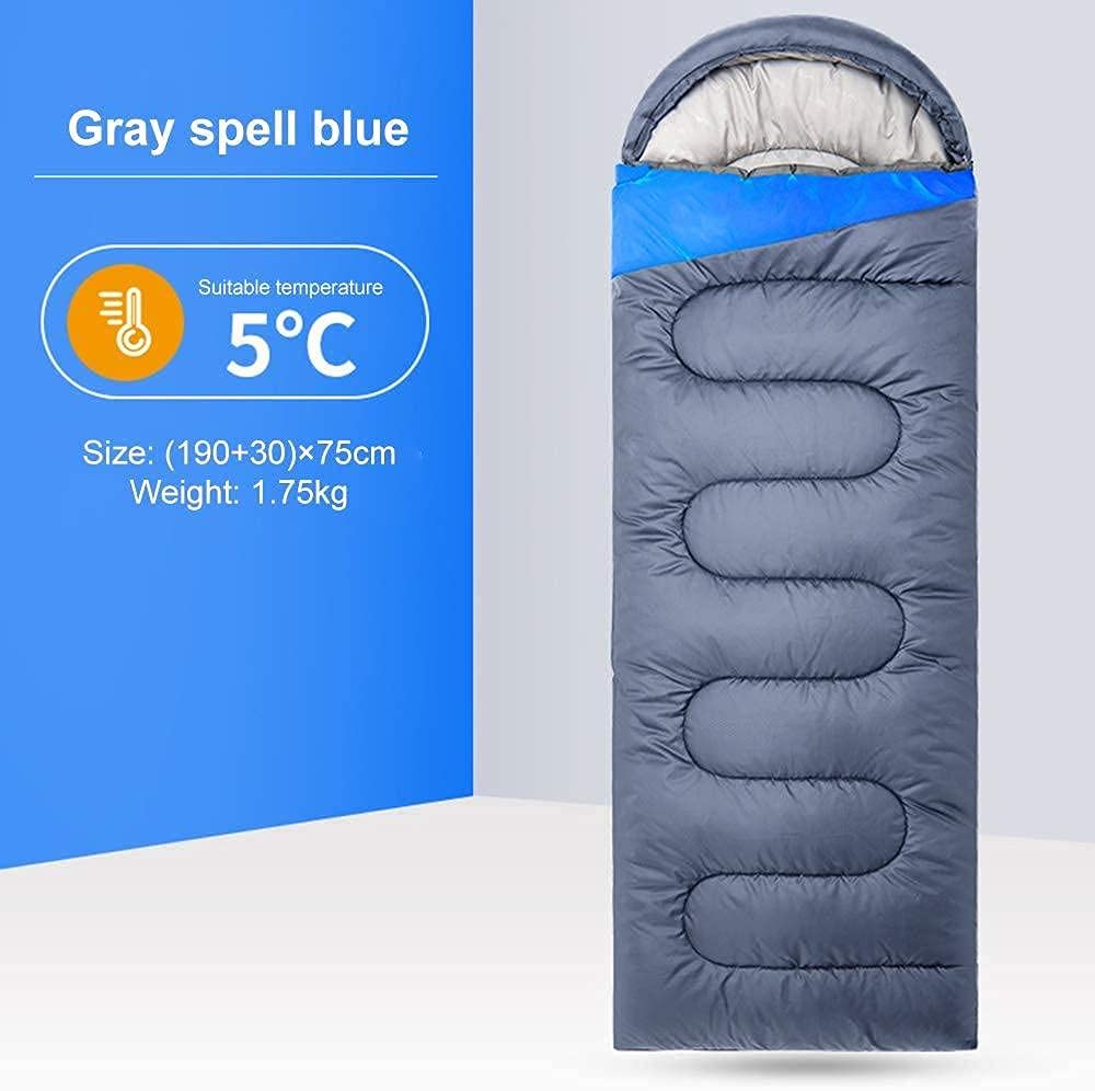 Sacco a Pelo Ultra Caldo Leggero Sacchi a Pelo per Adulti Autunno Inverno con Sacco a Compressione Indoor Outdoor (Grigio Blu)
