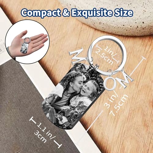 Easycosy Custom Keychain With Picture Fathers Day Personalized Gifts For Dad Customized Keychain With Engraving Photo For Dad thumb #3