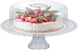 Ruvolo Boleira Gourmet, Boleira de Vidro Com Tampa Acrilica, Porta Bolo e Paes