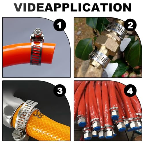 60 Stück Schlauchschellen Set, Einstellbare 6–38mm Rohrschellen Edelstahl 304