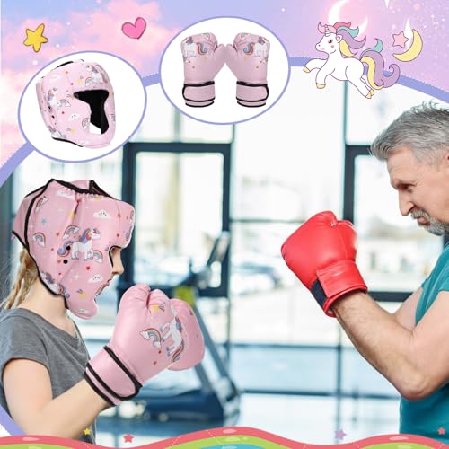 Image of Arrowbash Boxing Headgear and Gloves Set for Kids 6oz Boxing Gloves and Wrestling Headgear Sparring Equipment for Boxing Kickboxing Muay Thai BJJ Karate Training