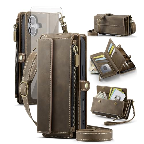 Coque iPhone 17 rabat et porte-cartes portefeuille avec protection écran intégrale