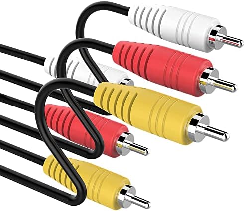 Cerepros RCA Audio Video A/V Composite Red White Yellow Stereo Cable Cord Wire for TV to DVD VCR AV Stereo Receiver Game Console System