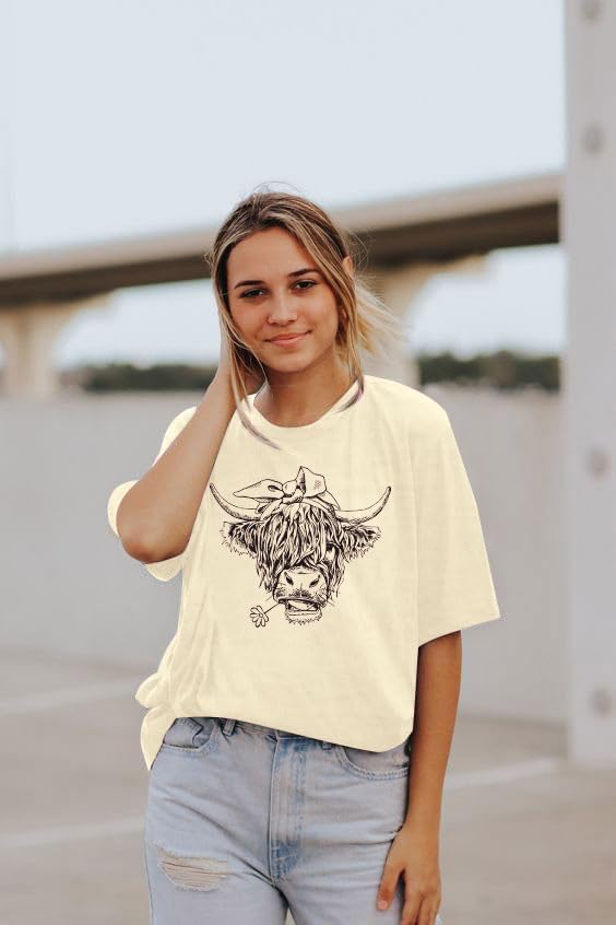 Cow Shirt Women Cute Cattle T-Shirt Vintage Western Short Sleeve Tops Western T Shirt Farm Life Tee Shirts - Image 4