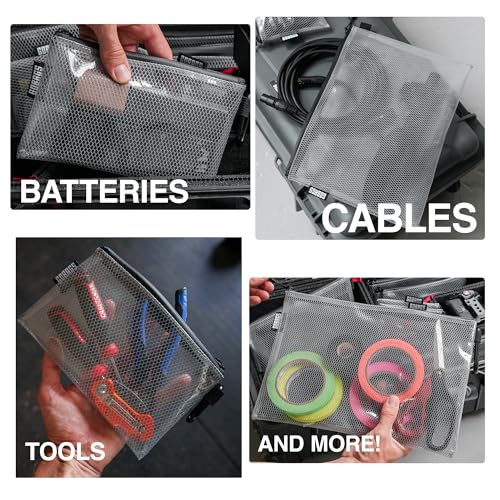 GOBAGS Air Production Multi‑Size Clear Zipper Pouch (4‑Pack) – Cable Organizer & Travel Gear Bag for Electronics, Camera Accessories, Tool Pouch & Small Tech Storage - Image 5