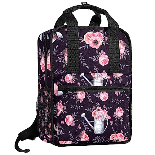 Sac à dos enfants fini les douleurs grâce aux bretelles réglables motif fleurs