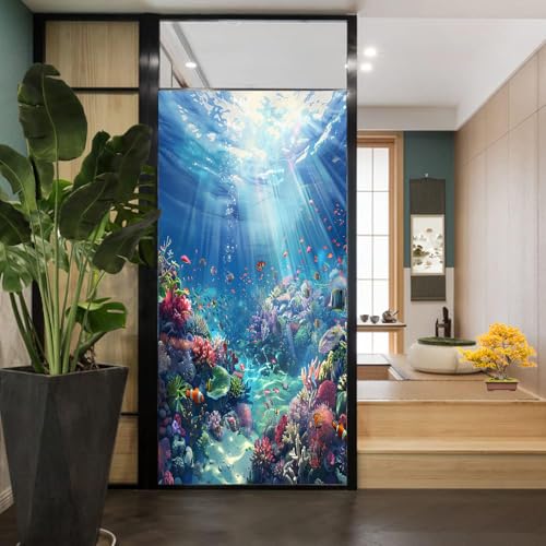 Vinilo para ventana con diseño coral y peces 17.7x23.6 pulgadas miniatura 4