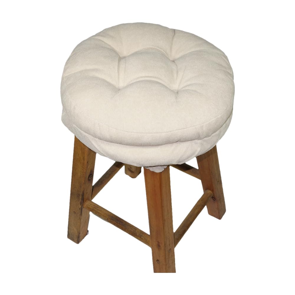LomincRound Chair Pad Stool Cushion 12", Corduroy Fabric and Thick Padding, Comfortable Sitting for Round Wooden/Metal Stools (Stool not Included)