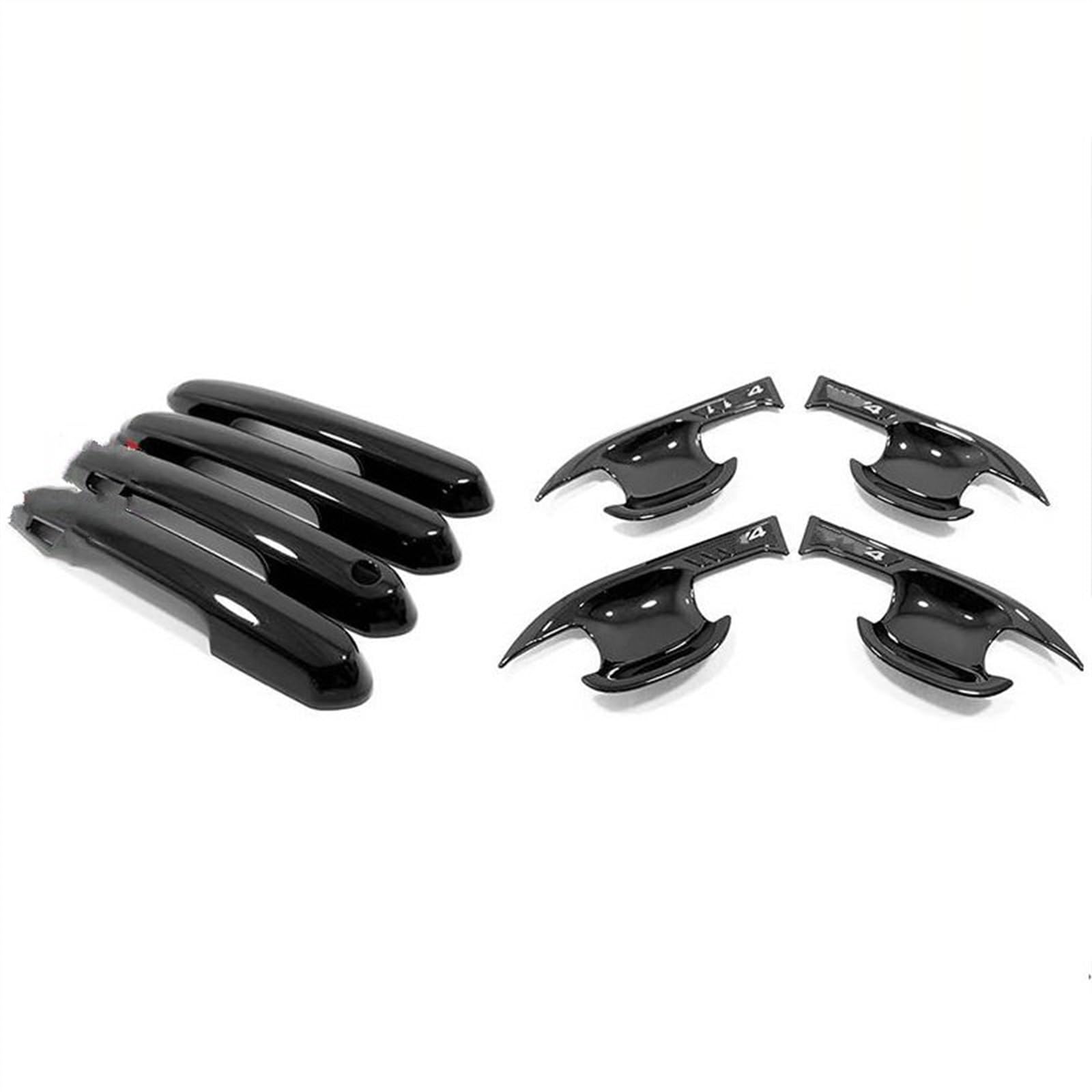 SLIMES Door Handle Cover 8 Pieces Car Electroplating Exterior W/Smart Keyhole for Toyota RAV4 XA50 2019 2020 2021 2022 Protection(Black)