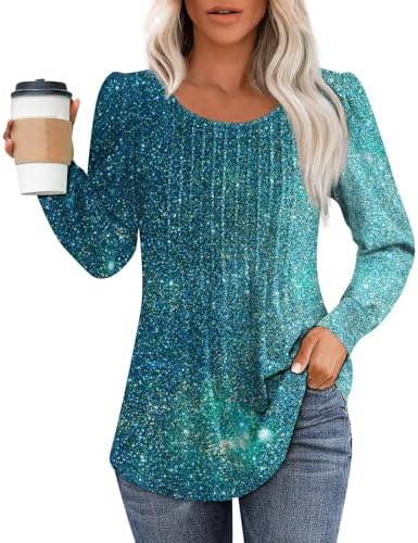 YUTANRAL Womens Fall Tops 2024 Dressy Casual Long Sleeve Shirts Crewneck Floral Printed Blouses Basic Tees YUTANRAL Womens Fall Tops 2024 Dressy Casual Long Sleeve Shirts Crewneck Floral Printed Blouses Basic Tees
