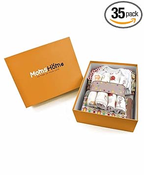 MOM'S HOME New Born Baby Essentials Gift Box Multicolor - Pack of 35 - image, photos