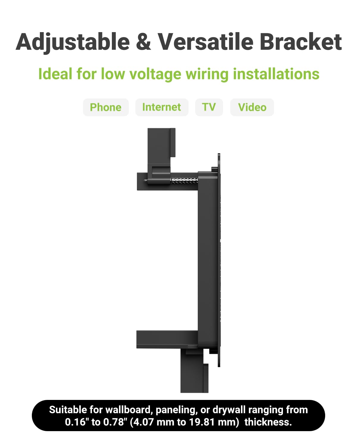 6 Pcs Low Voltage Mounting Bracket for Single Gang Wall Plate, Black — Amazon image 5