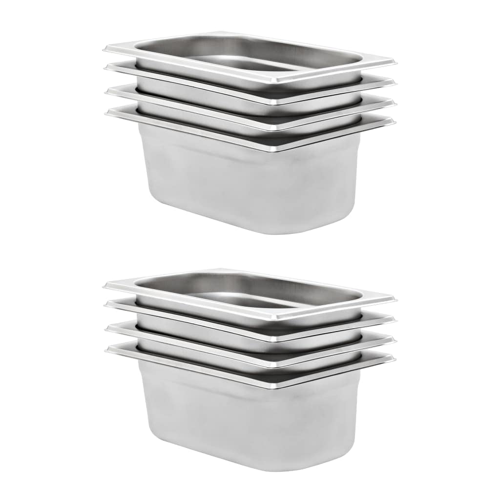 Accesorios para electrodomésticos de cocina Gastronorm contenedores 8 piezas GN 1/4 100 mm acero inoxidable hogar y jardín