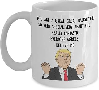 SpreadPassion Funny Trump Head Daughter Mug - Donald Trump Coffee Cup - Gifts for Daughter - President Daughter Novelty Gift Idea