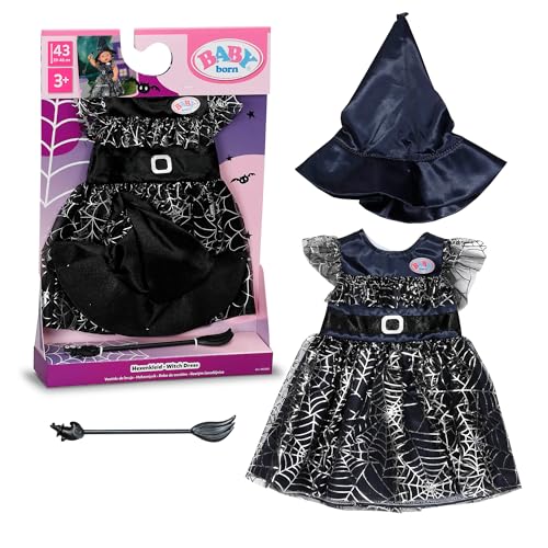 BABY born Robe de sorcière 43 cm avec Chapeau et Balai
