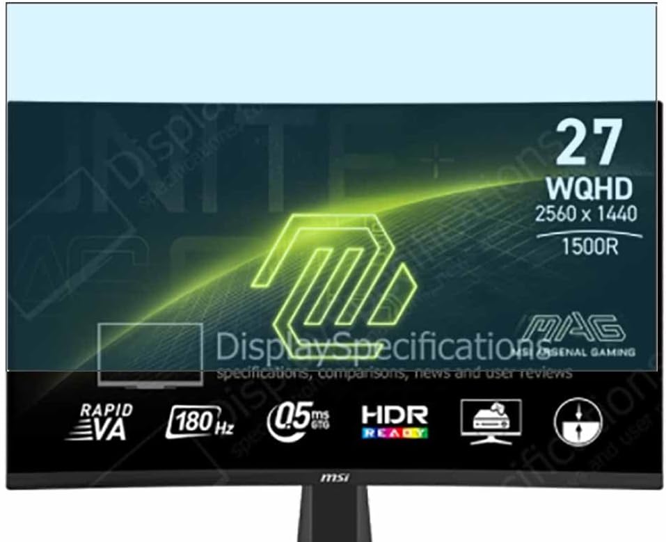 Puccy 2 Pack Anti Blue Light Screen Protector, compatible with MSI MAG 27CQ6F 27" Monitor TPU Film Guard （ Not Tempered Glass Protectors ）