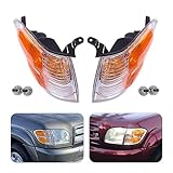 2PCS Halogen Turn Signal Lights for Toyota Sequoia 2001-2004 & 2004 Tundra, Front Left Right Black Housing...