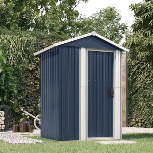 Gecheer Tool shed anthracite 126x97.5x177 cm galvanized steel Lawn, garden Model316235