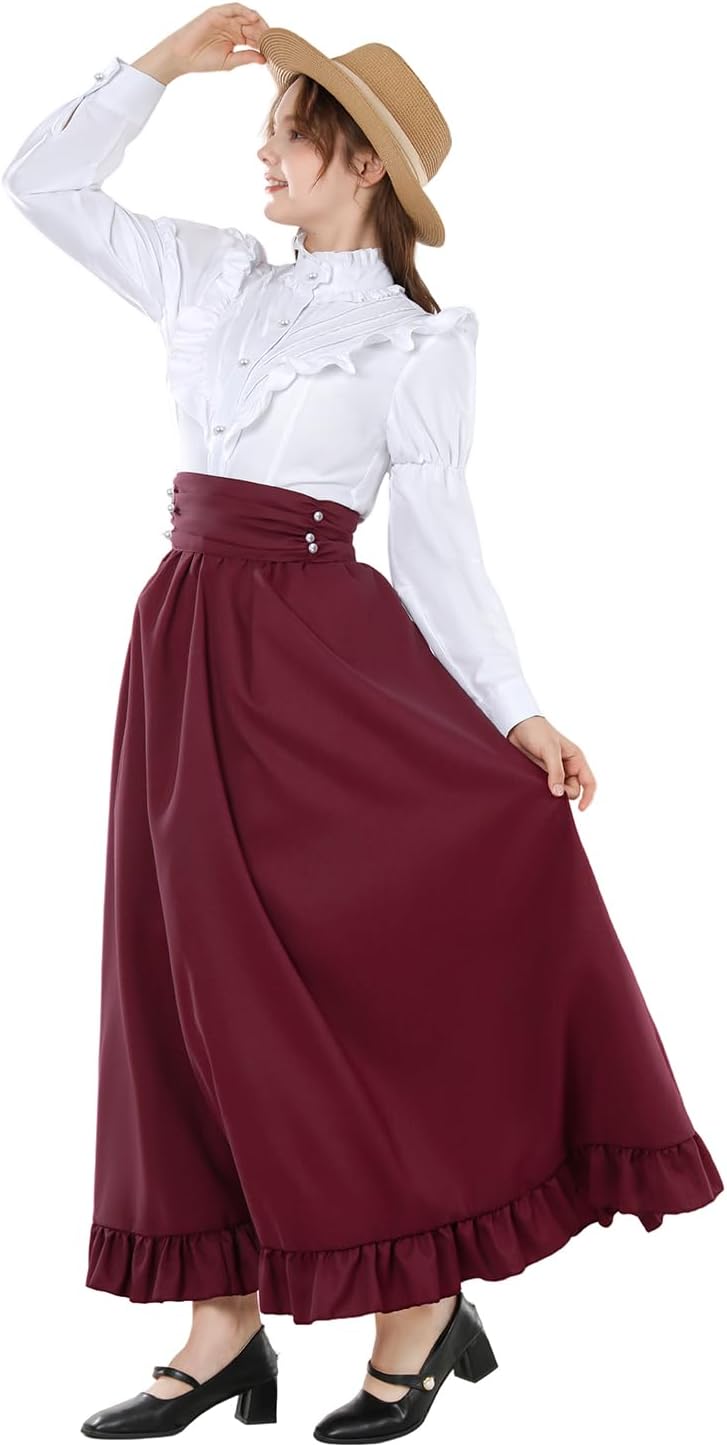 CR ROLECOS Victorian Dress Edwardian Renaissance Costume Women Medieval Vintage - Image 4