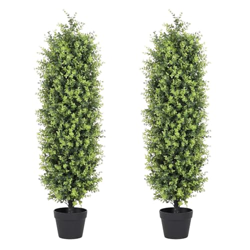 ICELAINE 4ft Boxwood Topiary Trees – Outdoor 2-Pack