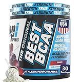 BPI Sports Best BCAA Powder, Branched Chain Amino Acids, Grape – Zero Sugar, Muscle Recovery Supplement - Build Muscle, Improve Focus and Enhance Energy Levels, 30 Servings
