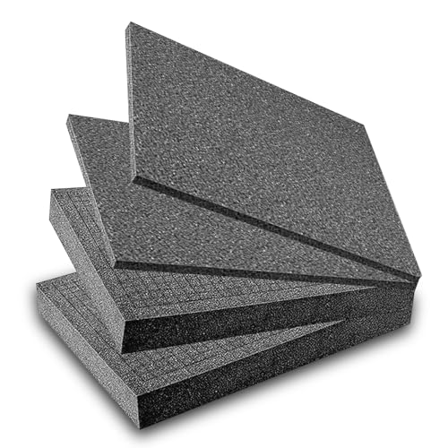4 piezas de espuma cuadriculada en cubos, 2 unidades de 400 x 300 x 50 mm + 2 unidades de 400 x 300 x 10 mm, maletín de herramientas, maletín de cámara de espuma, inserto de herramientas, miniaturas