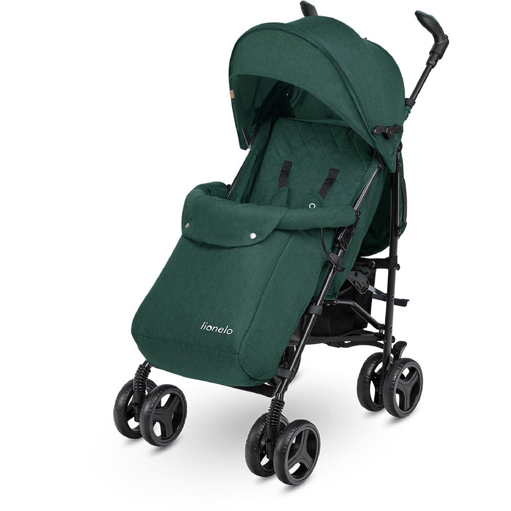 LIONELO Irma poussette canne à 15 kg (0 à 36 mois), légère et compacte, réglage du dossier jusqu’à la position couchée, grand panier système de pliage rapide, moustiquaire, chauffe-pieds