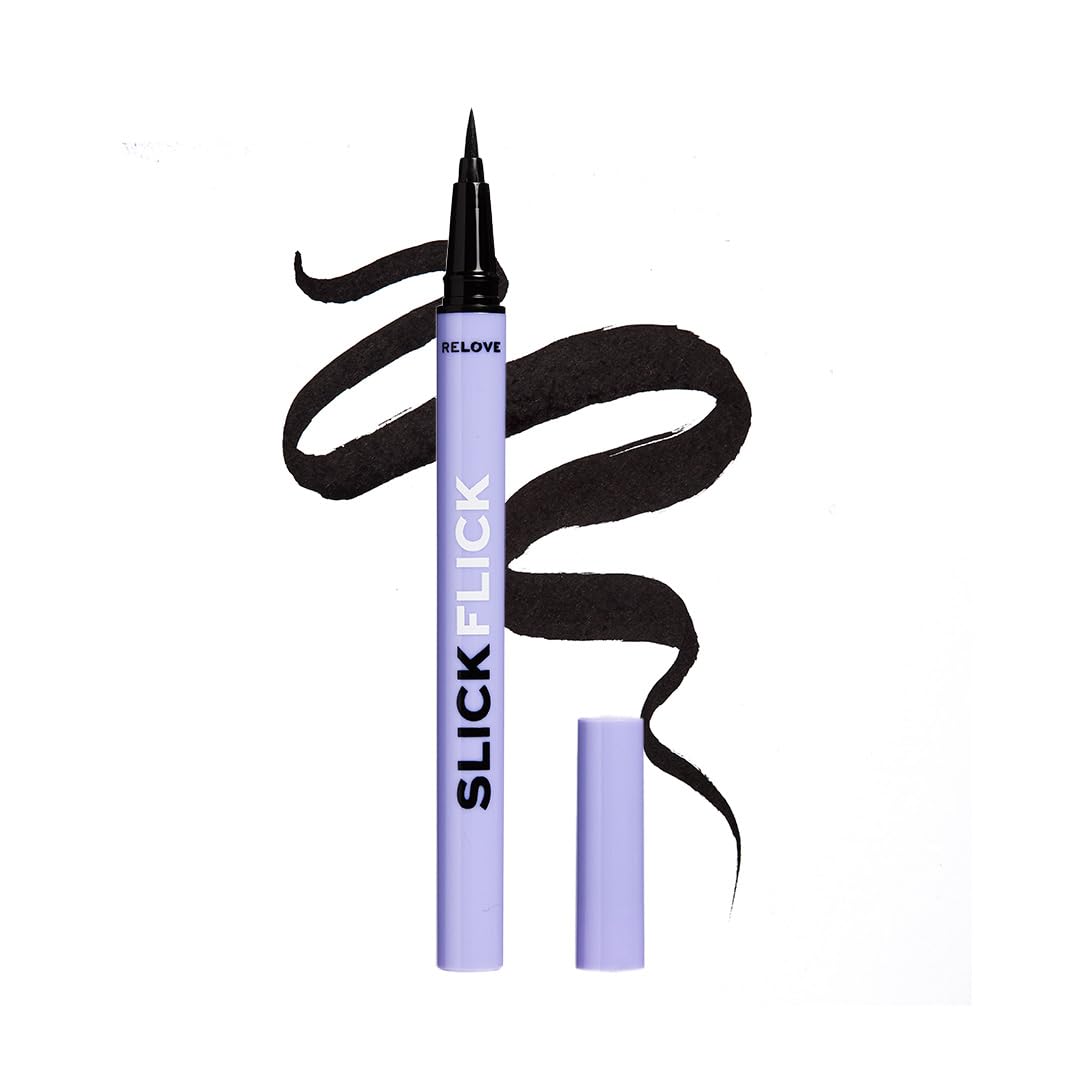 RELOVE Makeup Revolution Slick Flick Pencil Eyeliner Black Smudge-Proof & Waterproof, Long-Lasting, Bold Liner Paraben & Cruelty Free-Matte Finish 1G-image-49