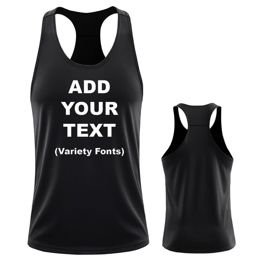 DEYI Custom Logo Gym Running Sleeveless Shirts for Muay Thai,Black M