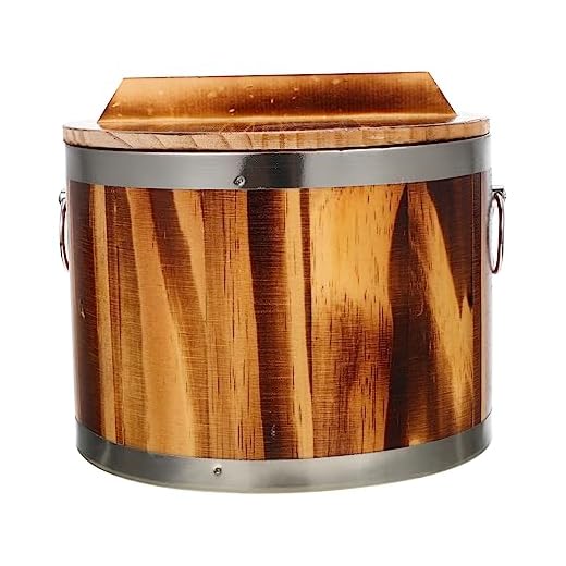 STOBAZA 1 Conjunto Panela De Arroz De Madeira Panela De Aço Inoxidável Cestas De Vapor De Madeira Banheira De Arroz Japonesa Balde De Arroz De Madeira Arroz Cozido No Vapor Pão