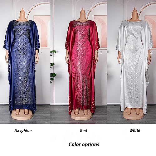 Image of HD African Dresses for Women Fashion Beading Rhinestone Kaftan Maxi Dress