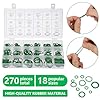 Saipor 3 Sets Car A/C Repair Kit, 270pcs Rubbber O-Ring Assortment Kits Seal Gasket Washer Set + 40PCS Car Air Conditioner Valve Core Kit R12 R134a A/C Valves Cores + 10pcs R134a AC Valve Caps #4