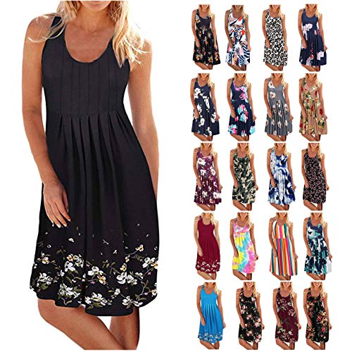 Summer Dresses for Women, Women Summer Casual Sleeveless Mini Dresses Sun Dresses for Beach Wedding Party