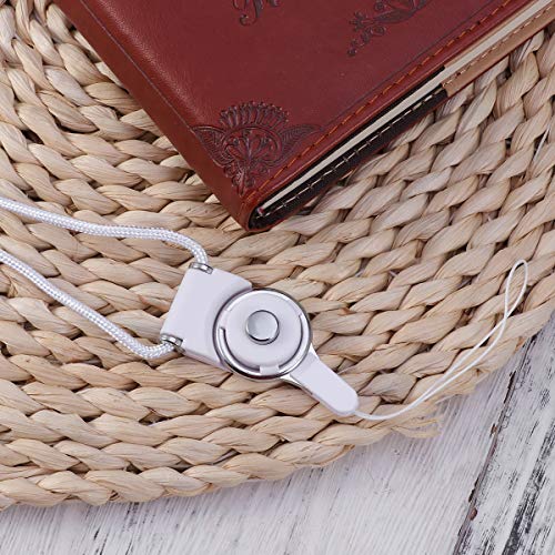 Cordão longo destacável com fivela rotativa de uso duplo (branco)